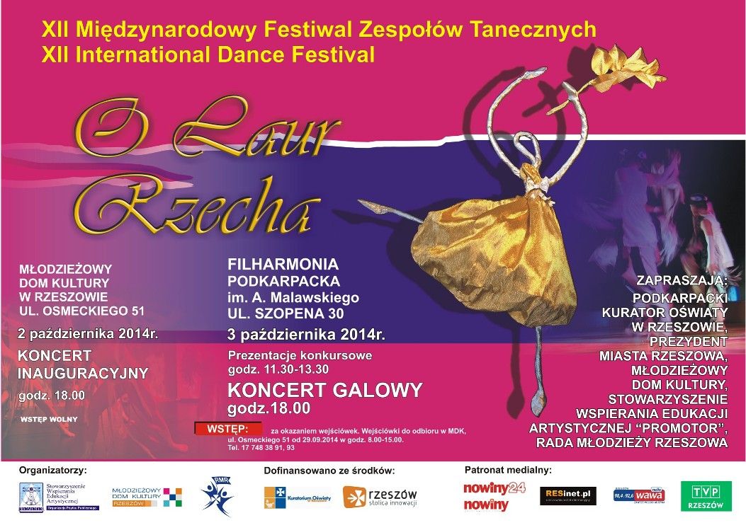XII Międzynarodowy Festiwal Zespołów Tanecznych &quot;O LAUR RZECHA 2014&quot;