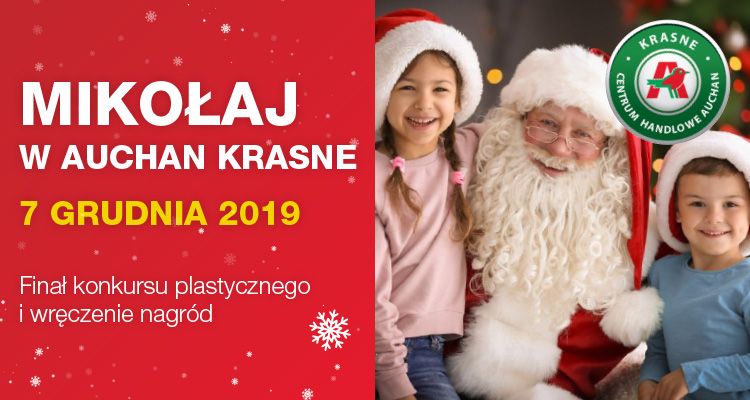 Mikołaj i finał konkursu plastycznego "Spełniamy Marzenia" 7 grudnia w Auchan Krasne