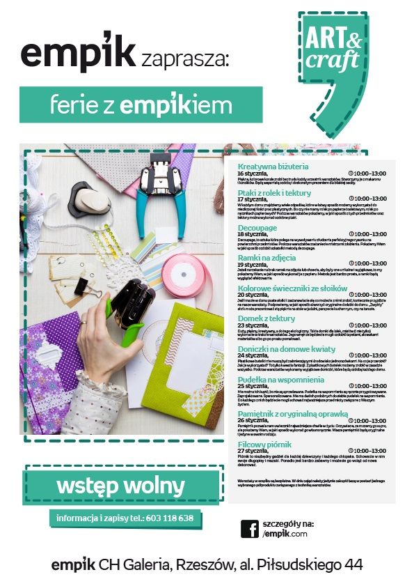 Ferie w Empiku. Warsztaty kreatywne dla najmłodszych