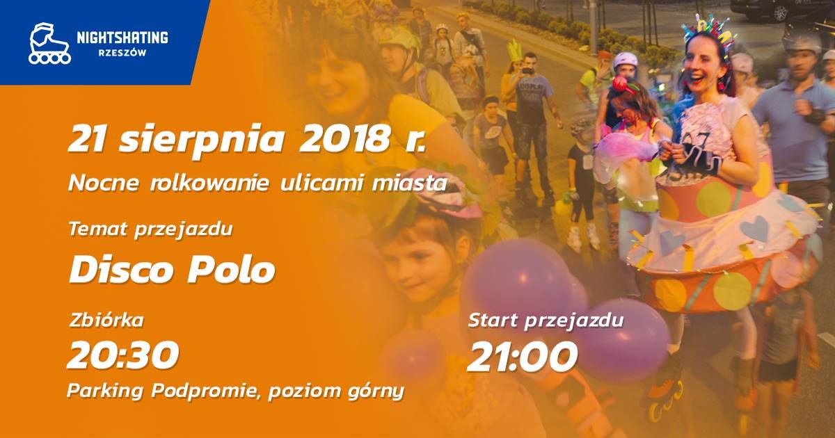 Nocne rolkowanie ulicami Rzeszowa w klimacie Disco Polo