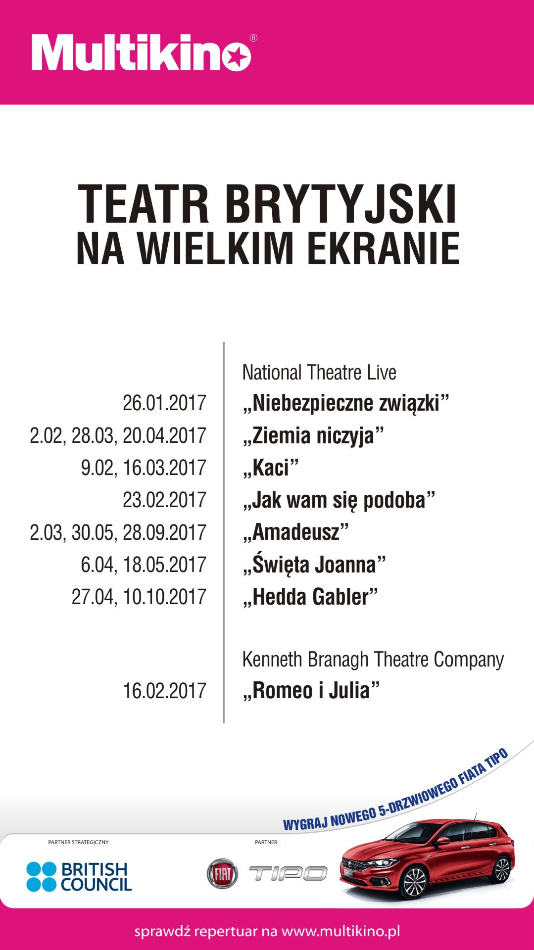 Teatr brytyjski na wielkim ekranie. Nowy repertuar spektakli w 2017 roku w Multikinie