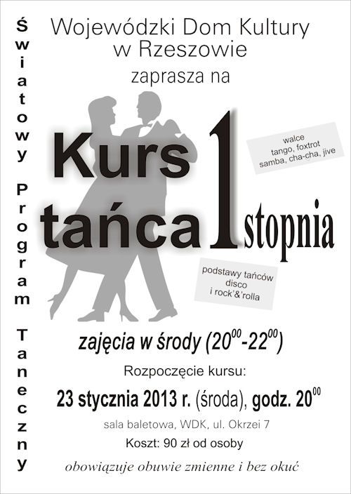 Kurs tańca 1-go stopnia