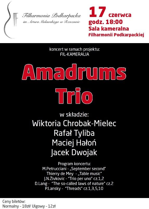 Amadrums - perkusyjne Trio w Filharmonii Podkarpackiej