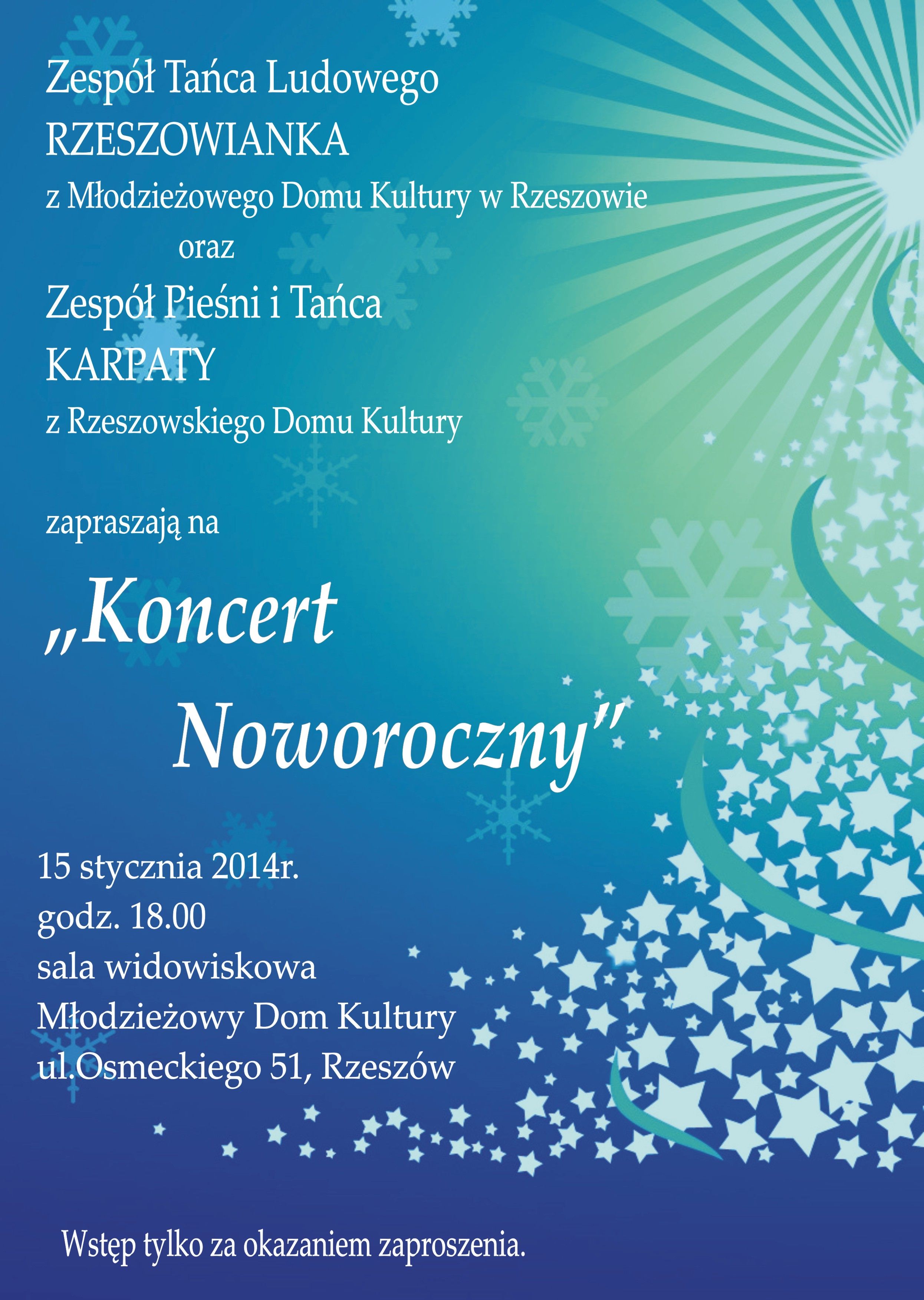 Koncert Noworoczny Zespołów RZESZOWIANKA i KARPATY