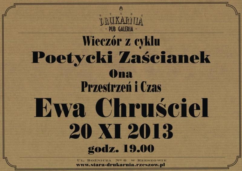 Poetycki Zaścianek z Ewą Chruściel