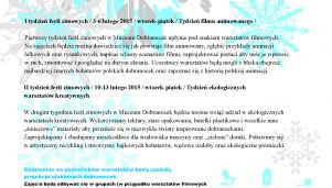 Ferie 2015 z Muzeum Dobranocek 